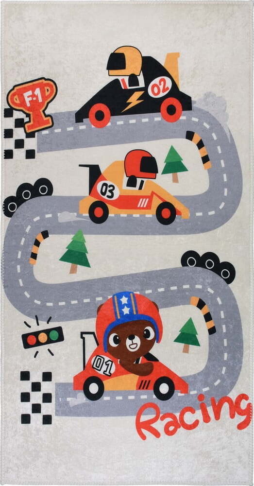 Slonovinový pratelný dětský hrací koberec 160x230 cm Race Time – Vitaus