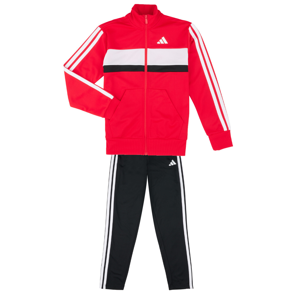 adidas  Seasonal Essentials Tiberio 3-Stripes Tricot Track Suit Kids  Červená