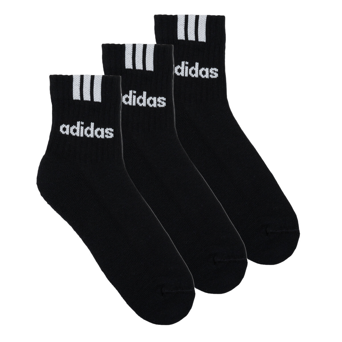 adidas  3-Stripes Linear Half-Crew Cushioned Socks 3 Pairs  Černá