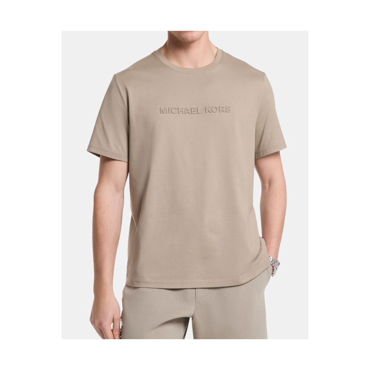 MICHAEL Michael Kors  CF4529H1V2 EMBOSSED LOGO TEE  Béžová