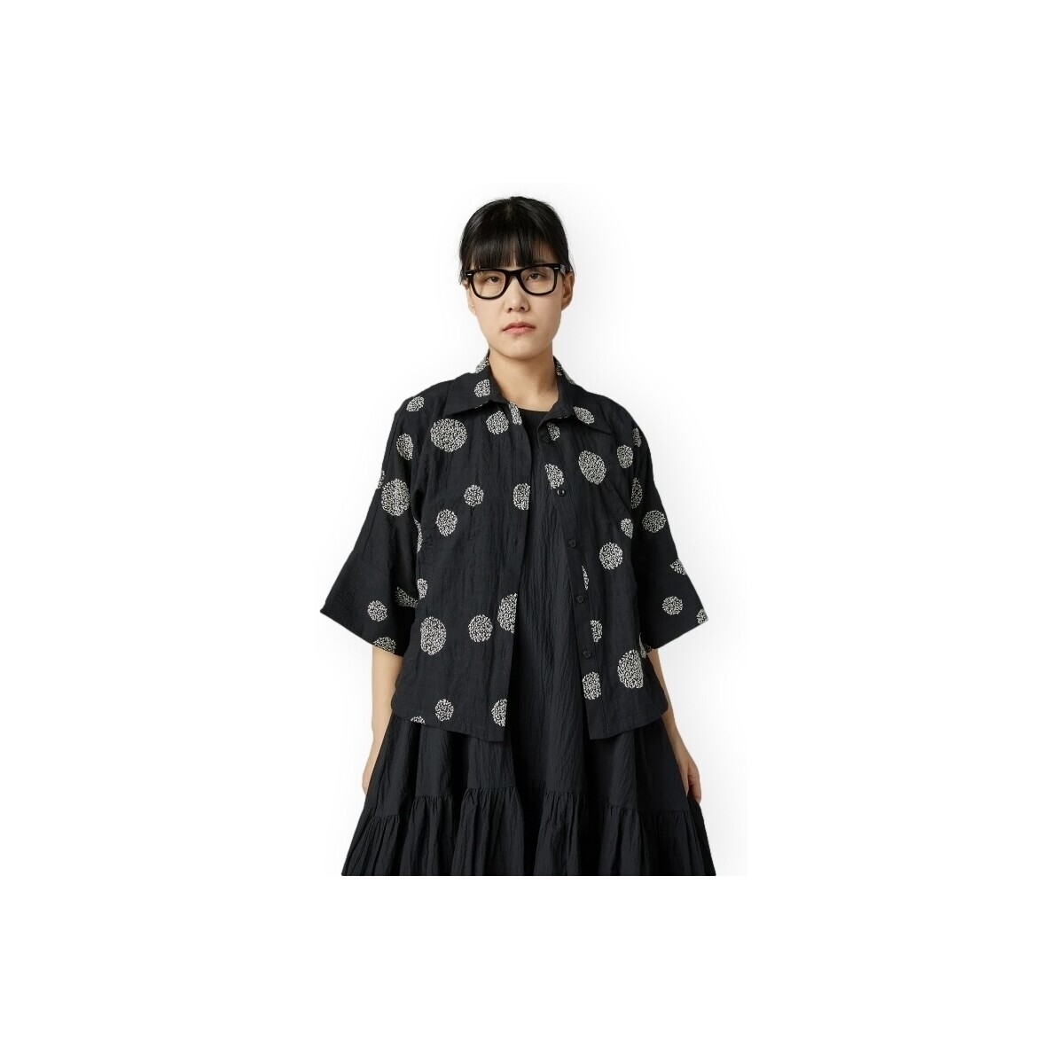 Wendy Trendy  Shirt 240797 - Black/White  Černá