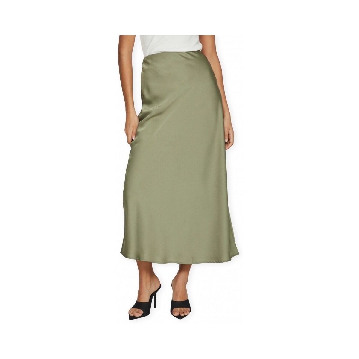 Vila  Noos Elette Skirt - Oil Green  Zelená