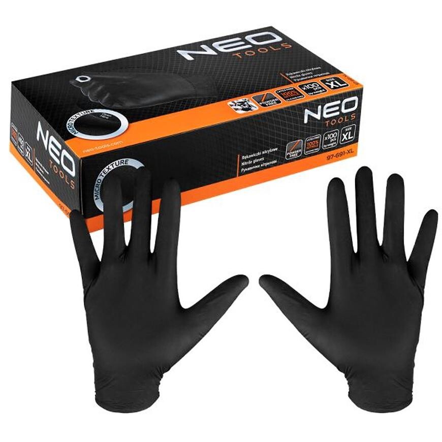 NEO nitrilové rukavice černé XL – 100 ks