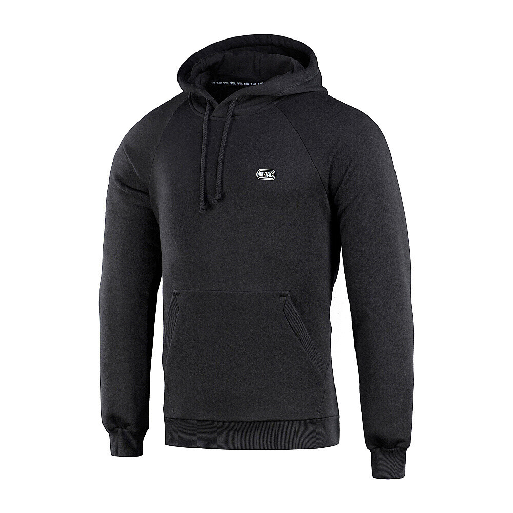 Mikina s kapucí M-Tac Hoodie Cotton Raglan - černá, S