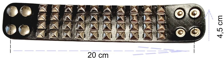 Náramek Erevan Punk B11 - černý-stříbrný