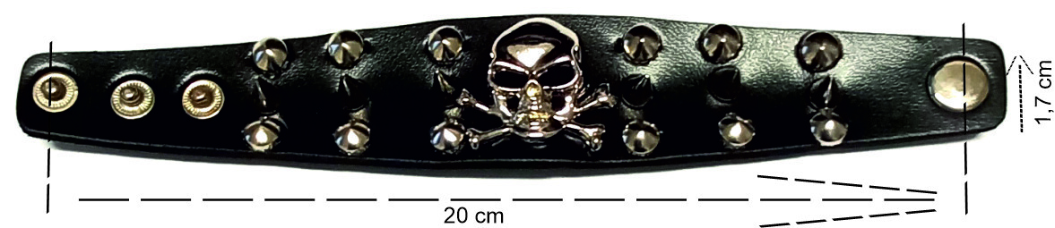 Náramek Erevan Punk B62 - černý-stříbrný