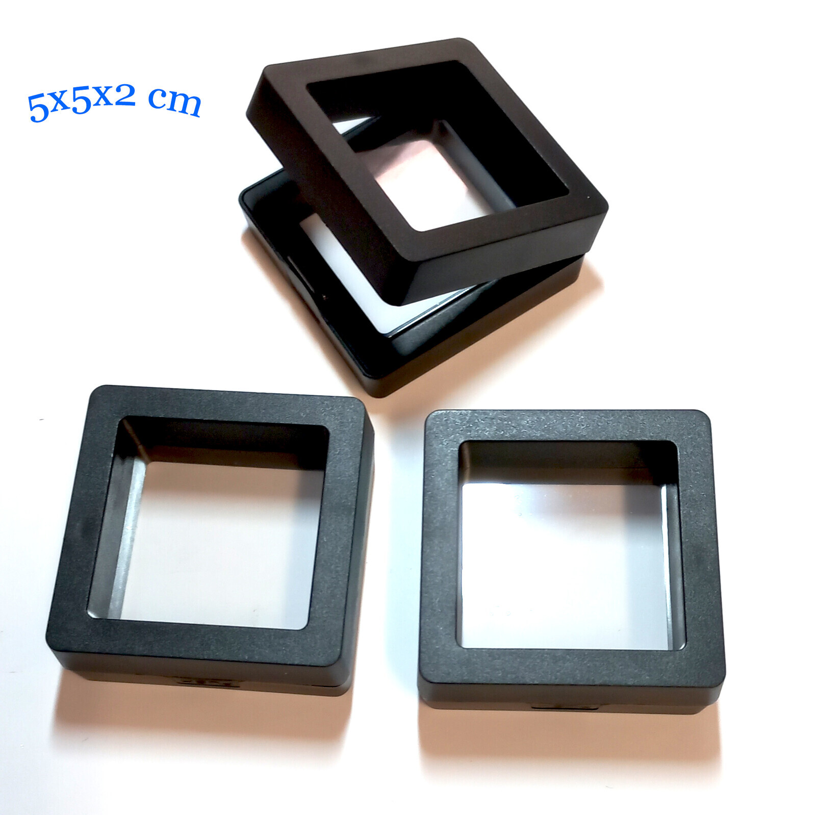 Plastová krabička s pružnou fólií S - černá-průhledná