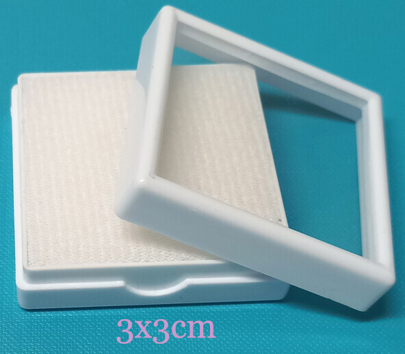 Plastová krabička s proskleným víčkem 3x3 - bílá-průhledná