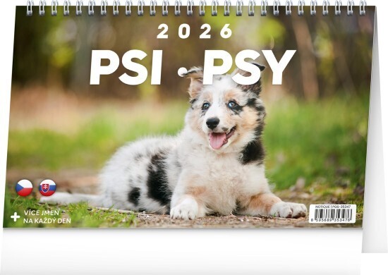 Presco group Stolní kalendář 2026 - Psi – Psy CZ/SK - PGS-35347 - Presco group Psi Psi