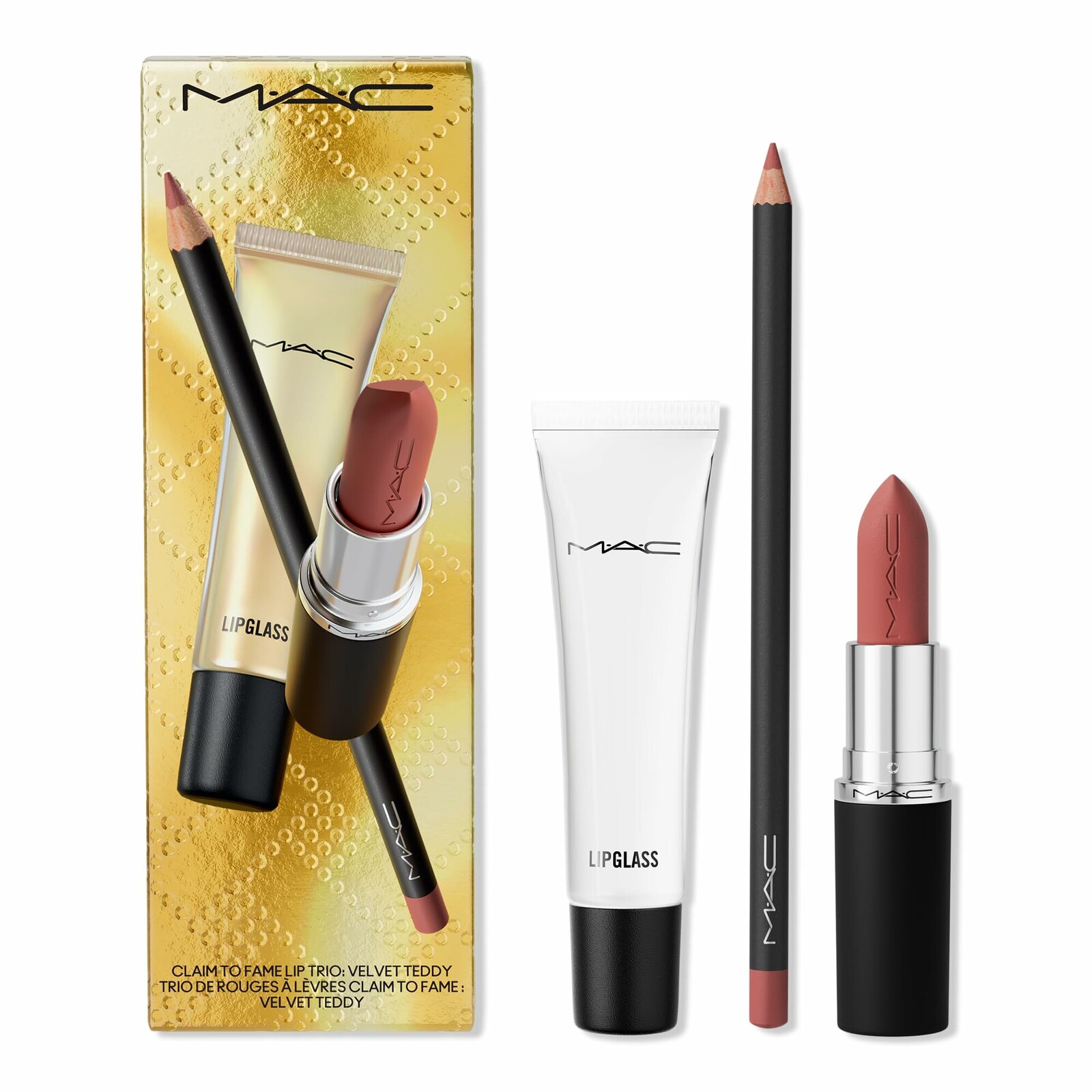 MAC Cosmetics Sada na rty Claim to Fame Velvet Teddy (Lip Trio)