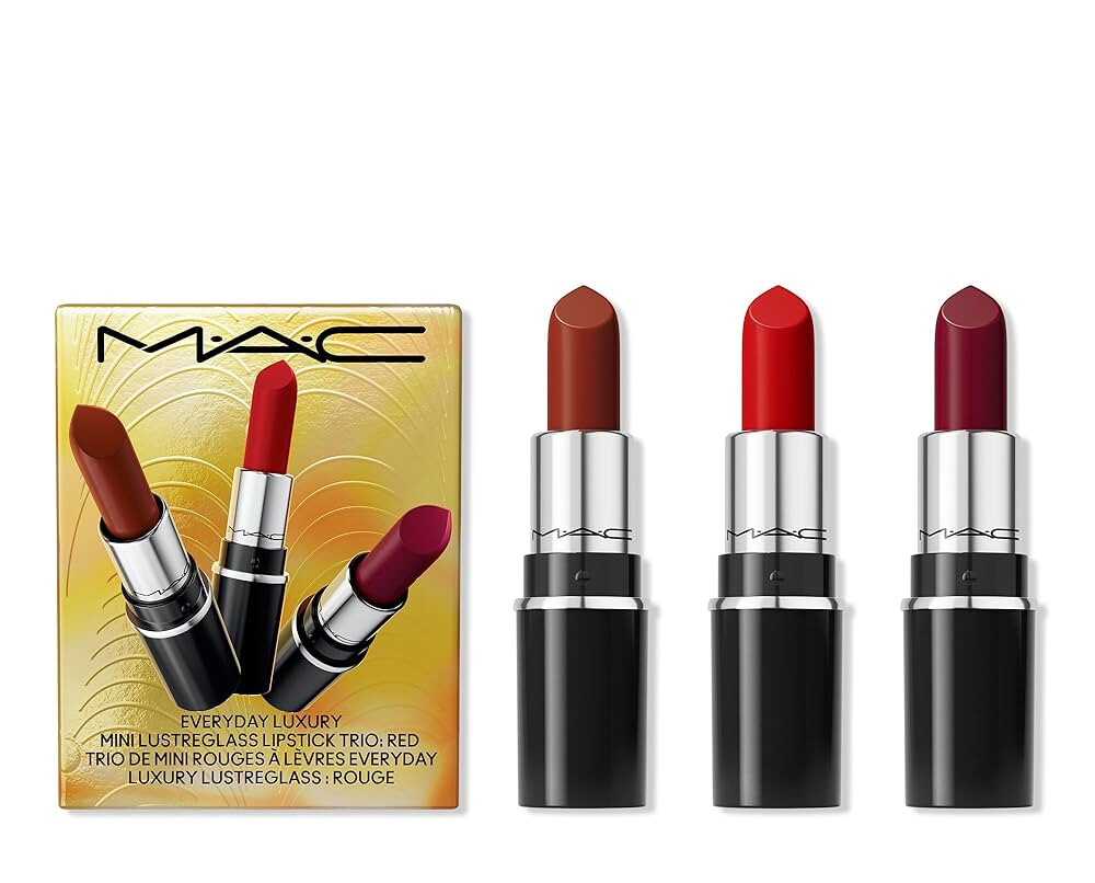 MAC Cosmetics Sada na rty Everyday Luxury Mini Lustreglass Red (Lipstick Trio)