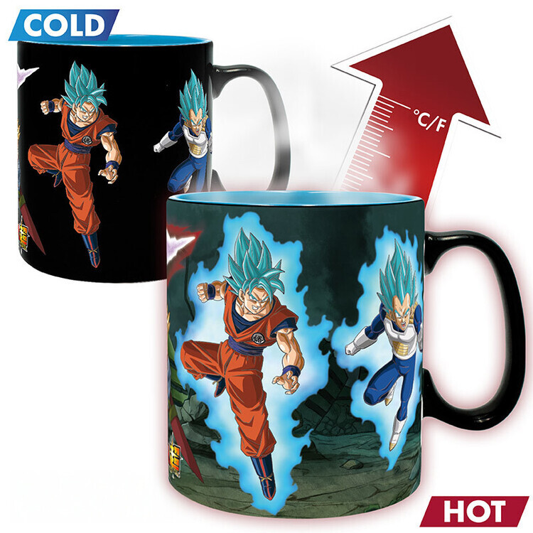 ABY STYLE Měnící hrnek Dragon Ball Super - Saiyans vs Black, 0,46 l