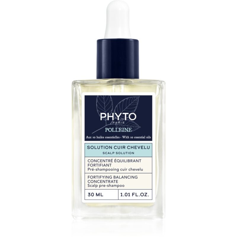 Phyto Polleine Fortifying Balancing Concentrate před-šamponová péče pro mastnou pokožku hlavy 30 ml