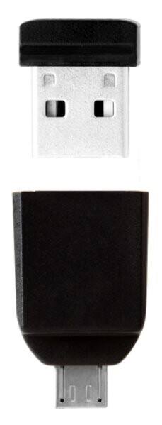 VERBATIM Flash Disk 32GB Store 'n' Stay NANO + micro USB OTG adaptér, USB 2.0, černá