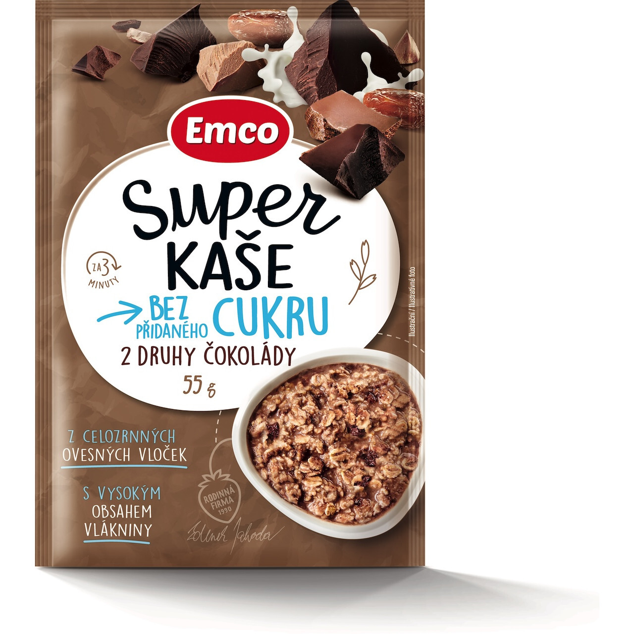 Kaše Emco Super kaše 2 druhy čoko 55g