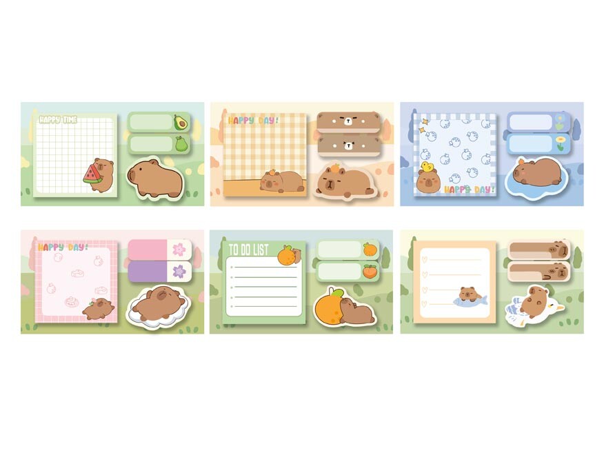 MFP 7501645 Bloček samolepicí capybara set 70x70mm+2ksx55x18mm+50x50mm,20l