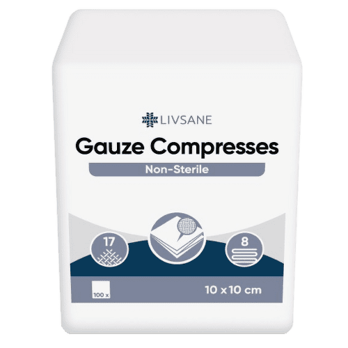 LIVSANE Nesterilní gázové kompresy 10x10cm 100ks