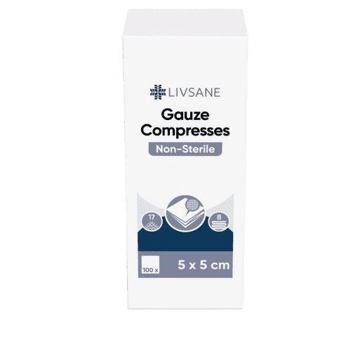 LIVSANE Nesterilní gázové kompresy 5x5cm 100ks