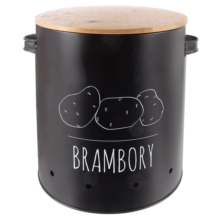 Kulatá plechová dóza BRAMBORY Black