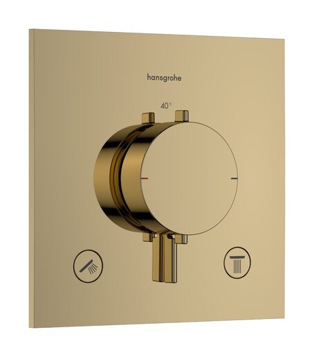 Sprchová a vanová baterie Hansgrohe Ecostat Comfort E bez podomítkového tělesa leštěný vzhled zlata 33711990