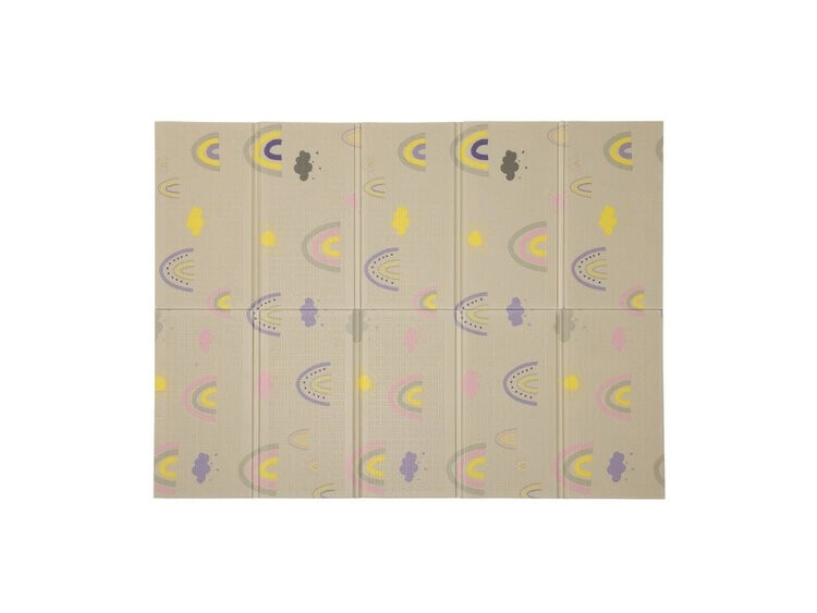 LALALU Podložka na hraní kempová skládací Rainbow Dreams 200x150 cm