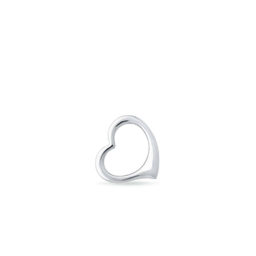 Lesklý přívěsek srdíčko z bílého zlata KLENOTA