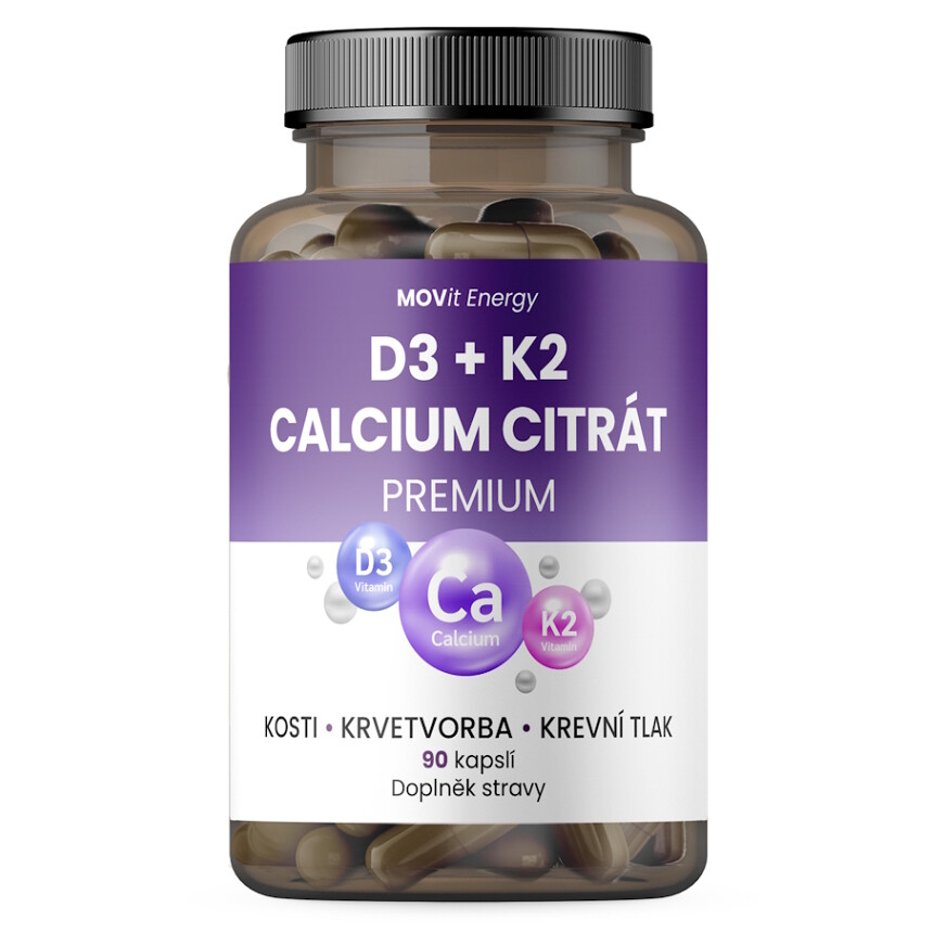 MOVit D3+K2 Calcium citrát Premium cps.90