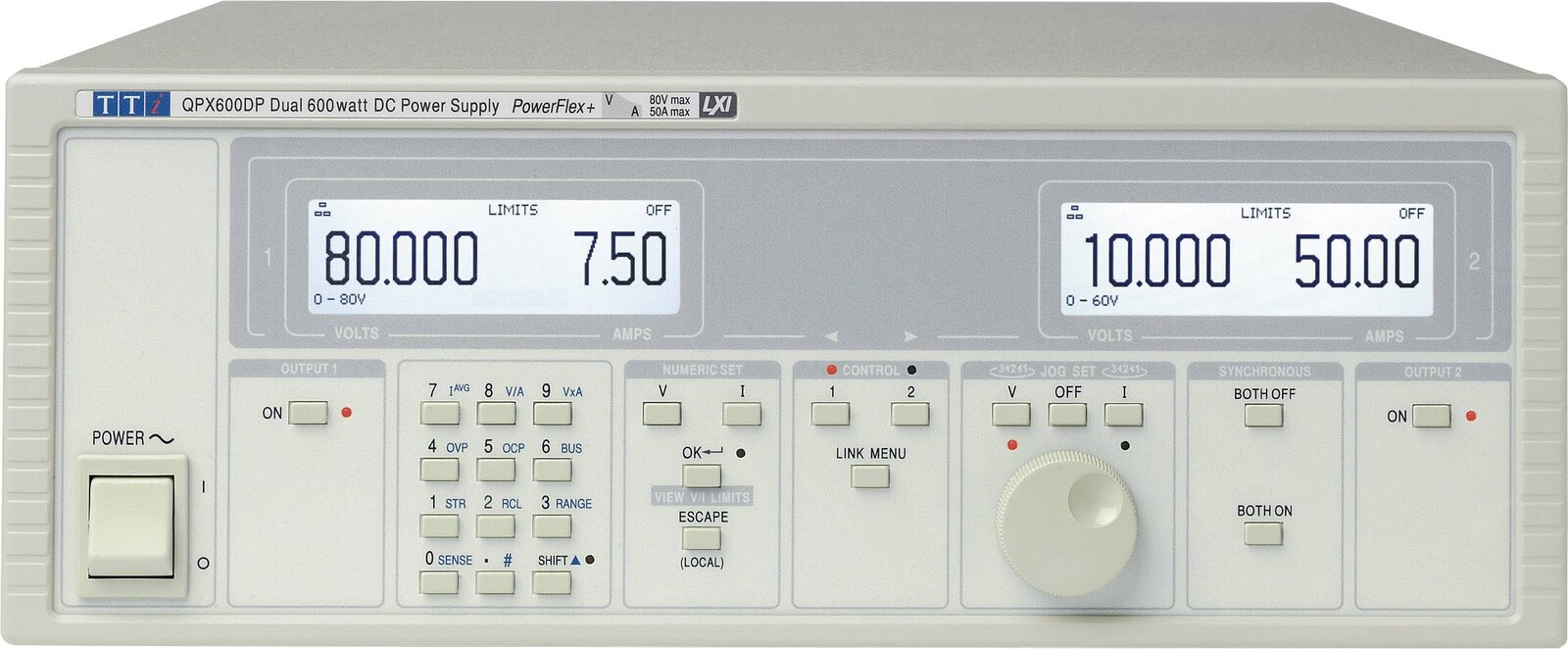 Aim TTi QPX600DP laboratorní zdroj s nastavitelným napětím, 0 - 60 V/DC, 0 - 50 A, 600 W, LAN, LXI, RS-232, USB, analogové, výstup 2 x, 51153-8300