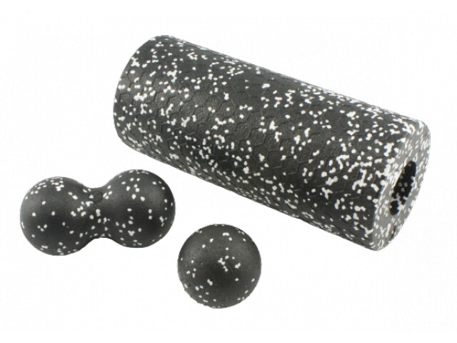 Masážní sada roller, míček a duoball - šedá