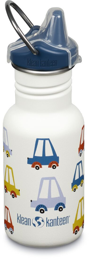 Dětská nerezová lahev Klean Kanteen Kid Classic Narrow w/Sippy Cap - cars 355 ml