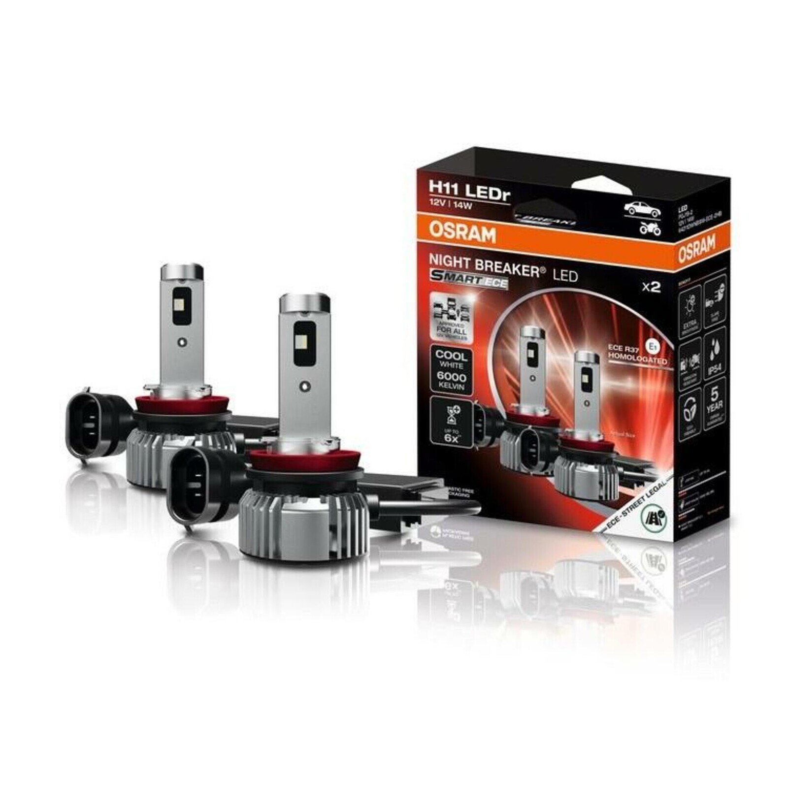 OSRAM H11 NIGHT BREAKER LED SMART ECE s homologací 2ks 64211DWNBSM-ECE-2HB