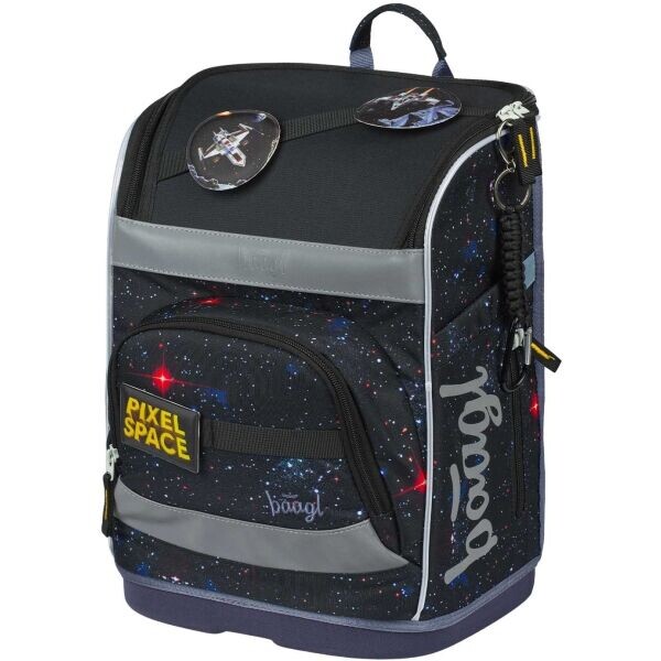 BAAGL ZIPPY PLUS PIXEL SPACE Školní aktovka, černá, velikost