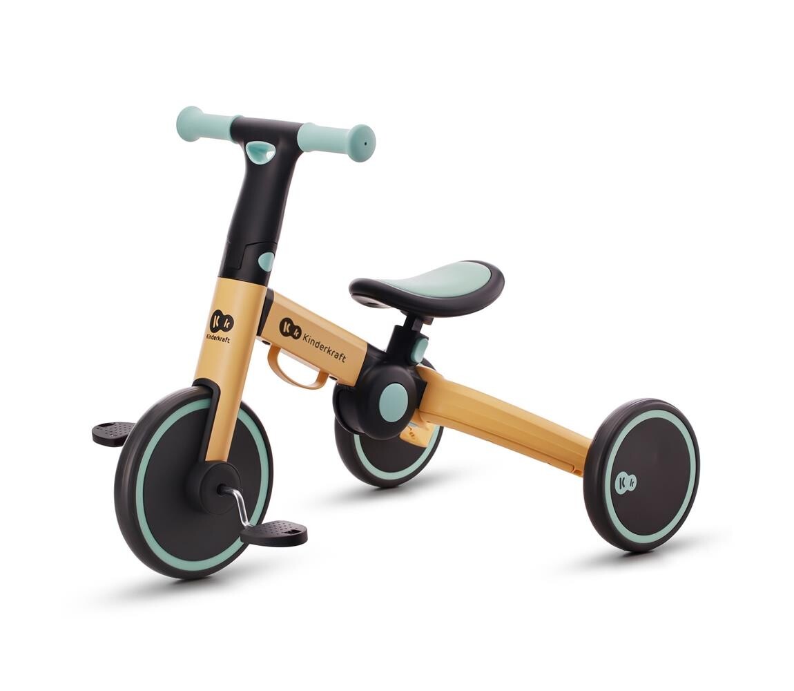 Kinderkraft KINDERKRAFT - Dětské odrážedlo 3v1 4TRIKE žlutá/mintová