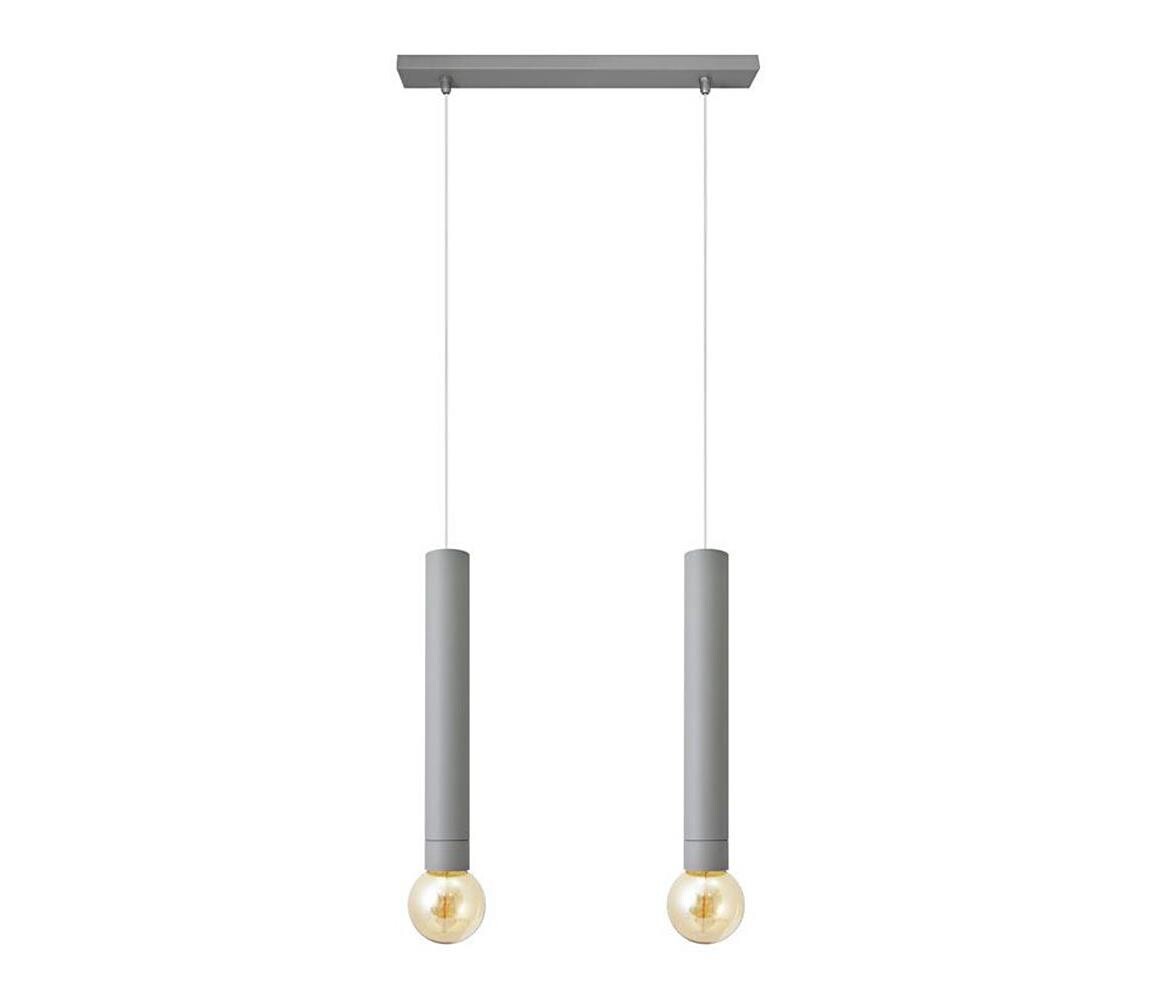 Lustr na lanku TUBA 2xE27/15W/230V šedá