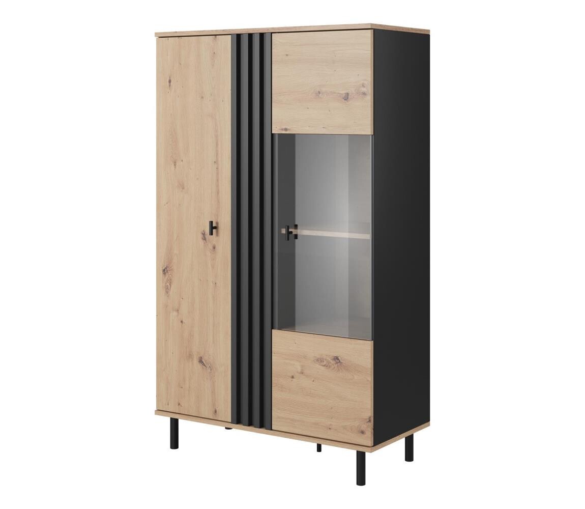 Vitrína BADIA dub/antracit
