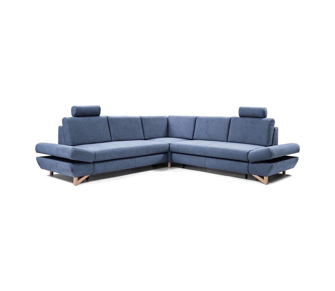Rozk. rohová čalouněná sedací souprava s úlož. prostorem do L AVESTA pravá modrá