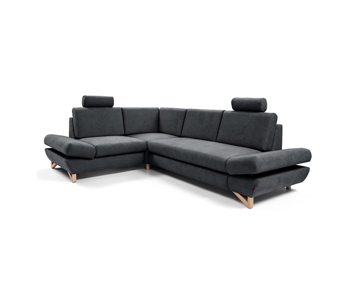 Rozk. rohová čalouněná sedací souprava s úlož. pros. do L AVESTA levá antracit