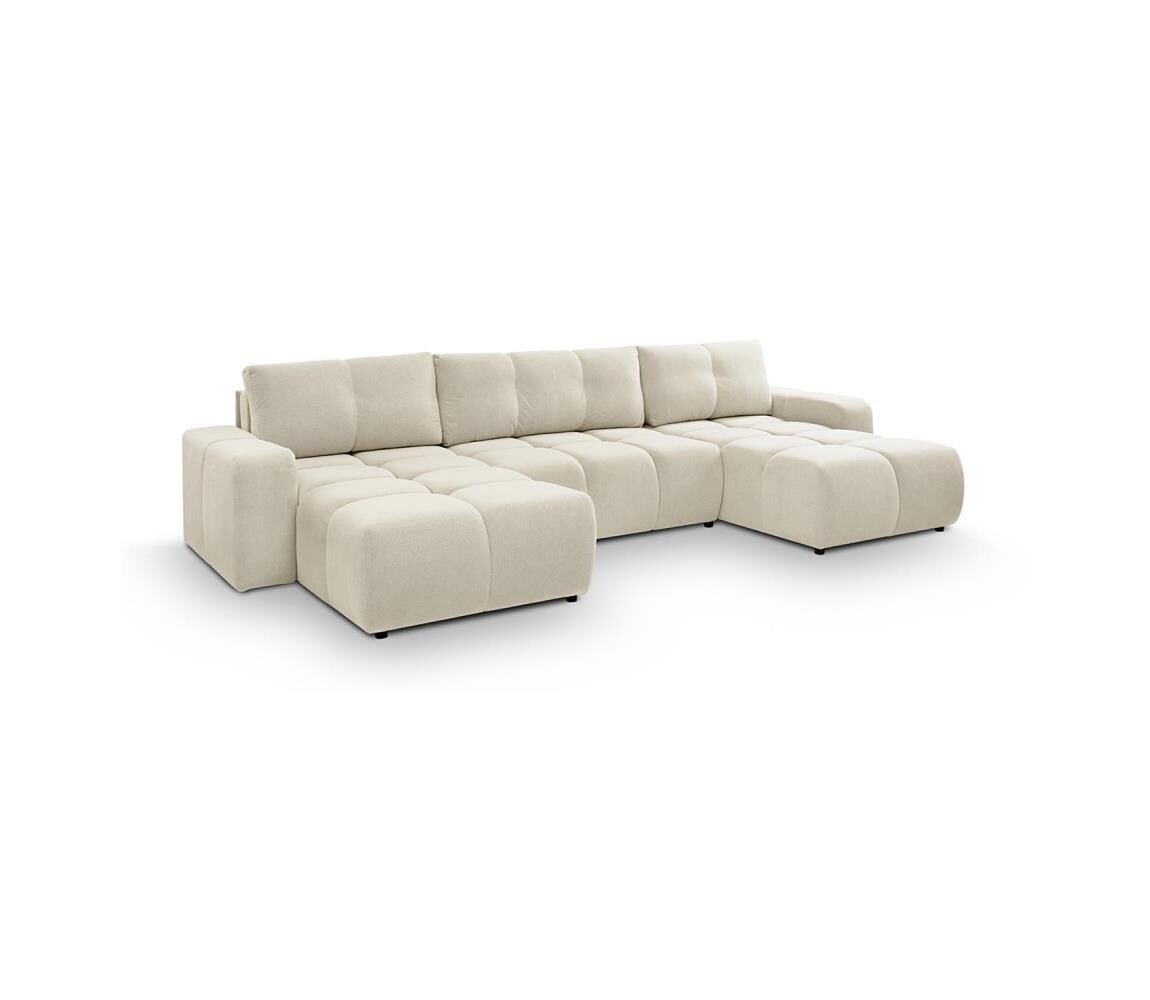 Rozkládací čalouněná sedací souprava s úložným prostorem do U ALMADA béžová