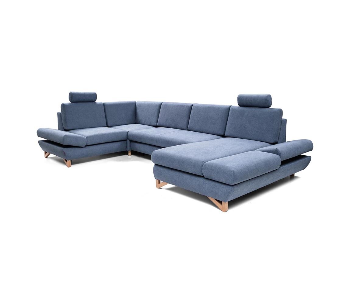 Rozk. rohová čalouněná sedací souprava s úlož. prostorem do U AVESTA levá modrá