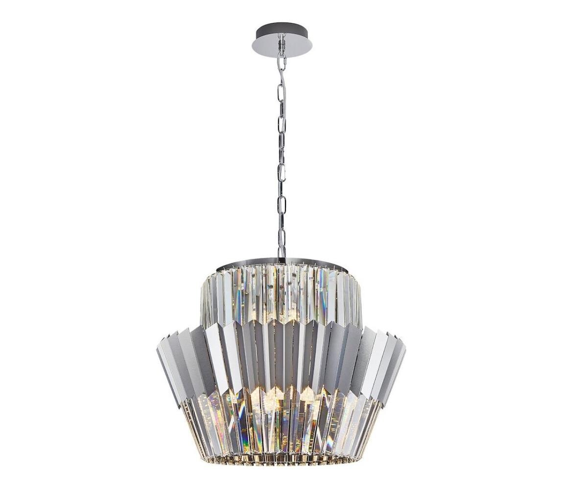 Lustr na řetězu DONNA 12xE14/40W/230V pr. 55 cm matný chrom