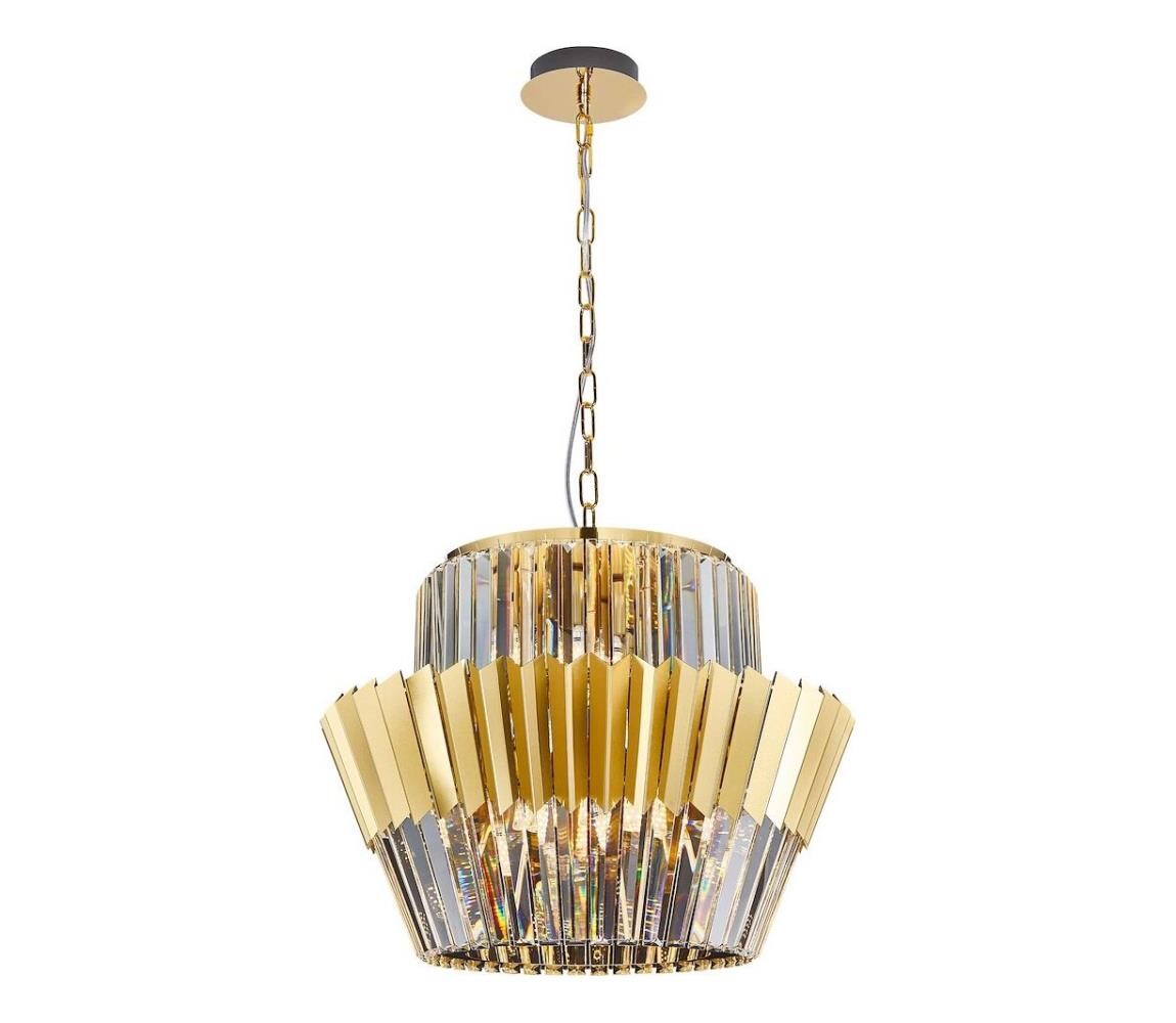 Lustr na řetězu DONNA 12xE14/40W/230V pr. 55 cm zlatá