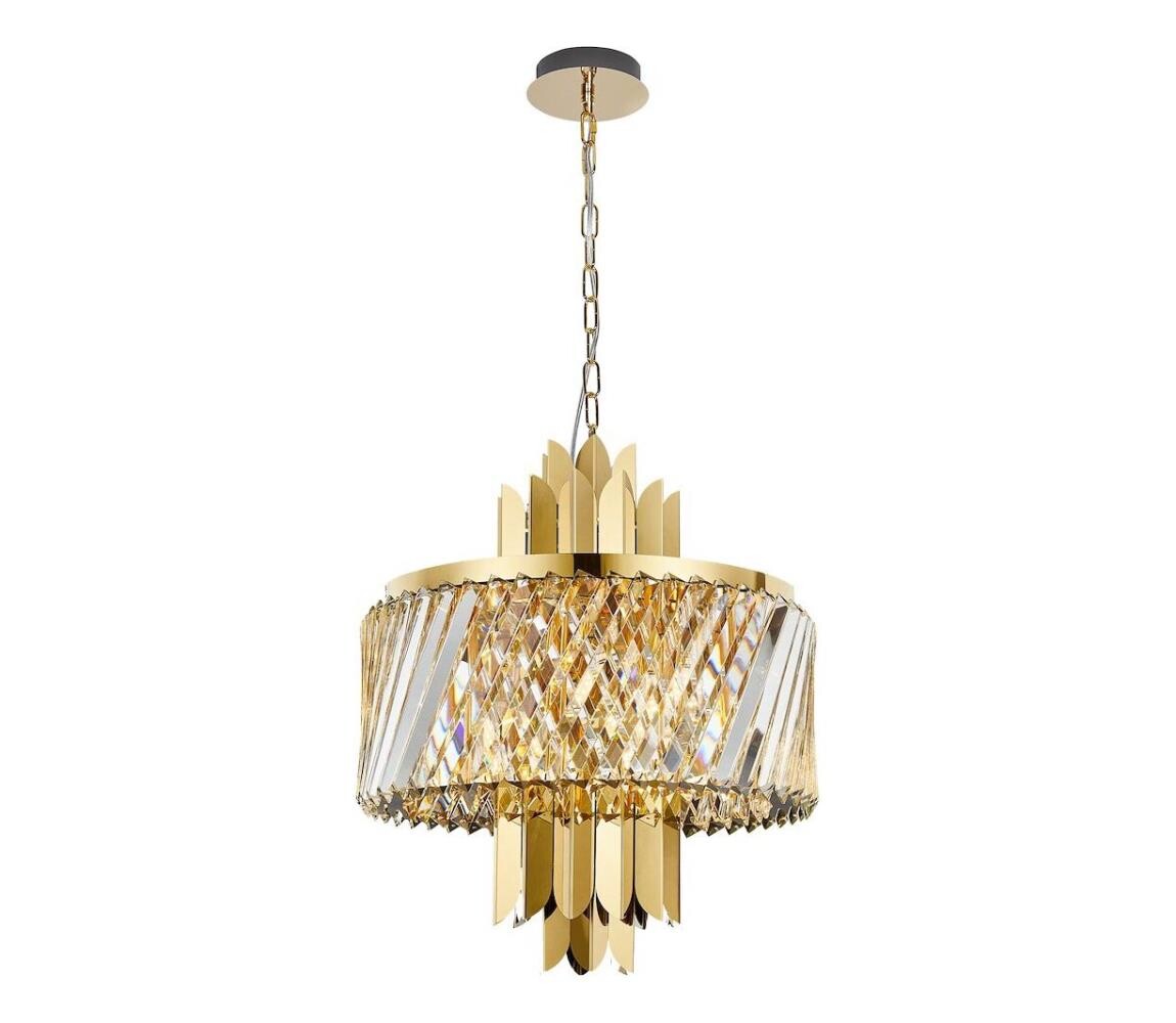 Lustr na řetězu MARGOT 6xE14/40W/230V pr. 43 cm zlatá