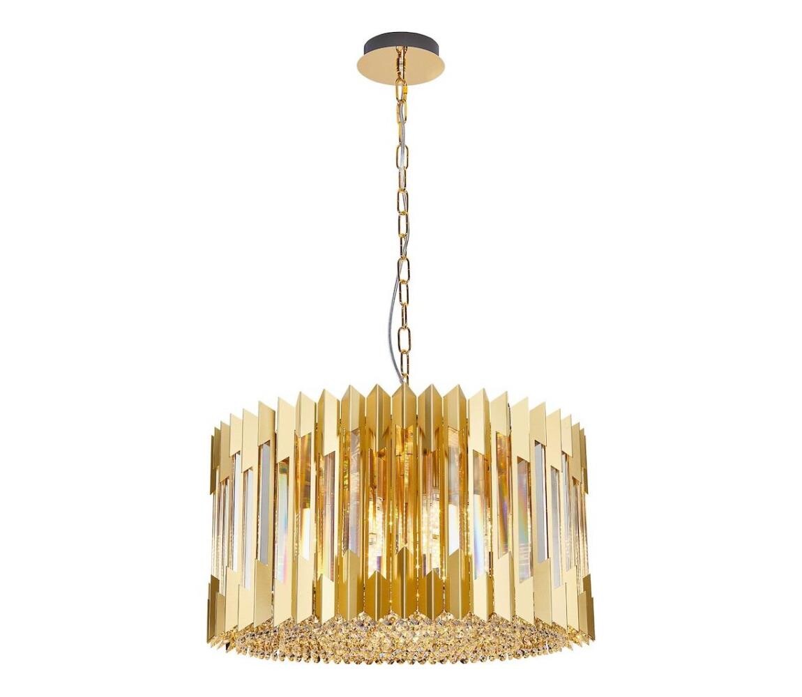 Lustr na řetězu RITZ 12xE14/40W/230V pr. 54 cm zlatá