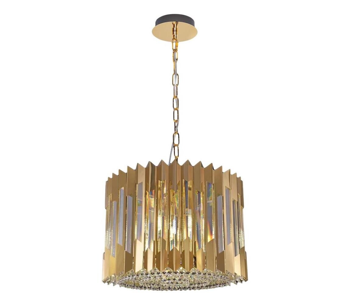 Lustr na řetězu RITZ 7xE14/40W/230V pr. 42 cm zlatá