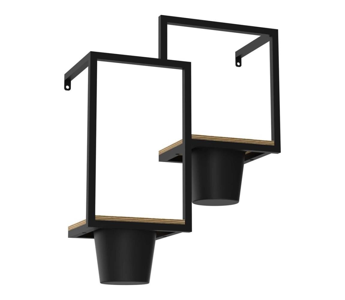 Nástěnný květináč 46x36 cm černá