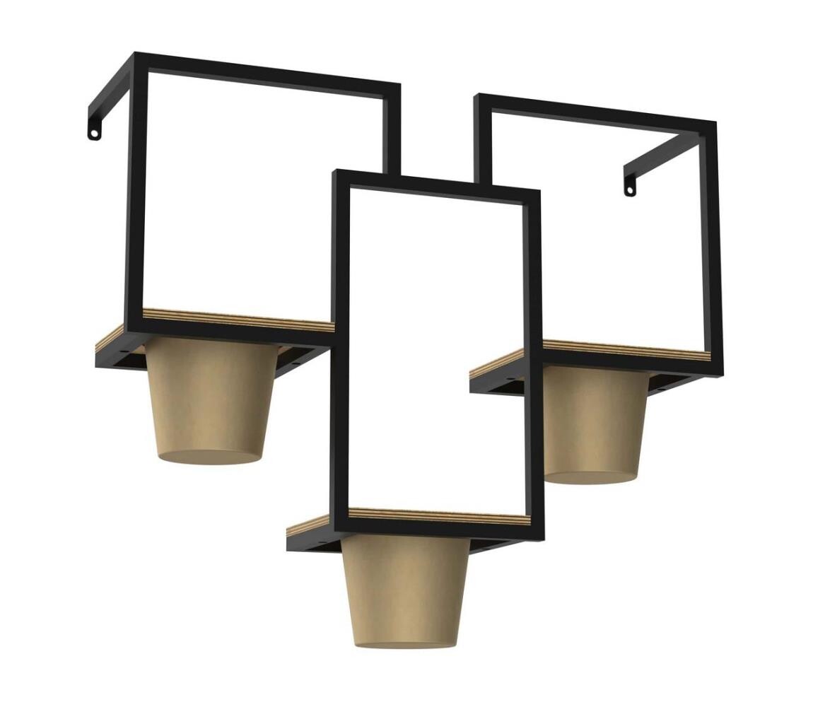 Nástěnný květináč 46x53 cm zlatá