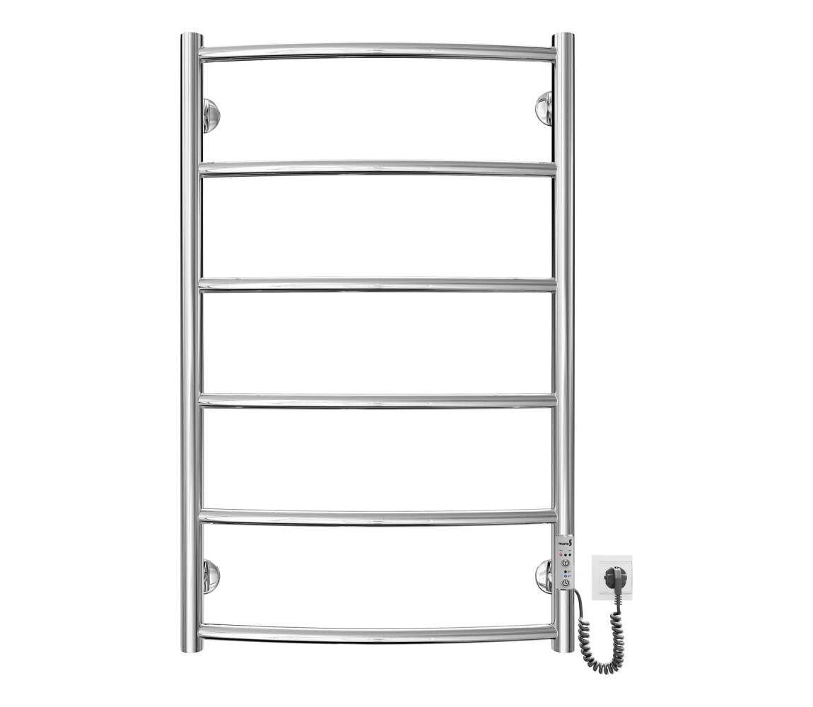 Mario-Radiators Koupelnový žebříkový radiátor CLASSIC 100W/230V 81x53cm nerez/lesklý chrom pravá