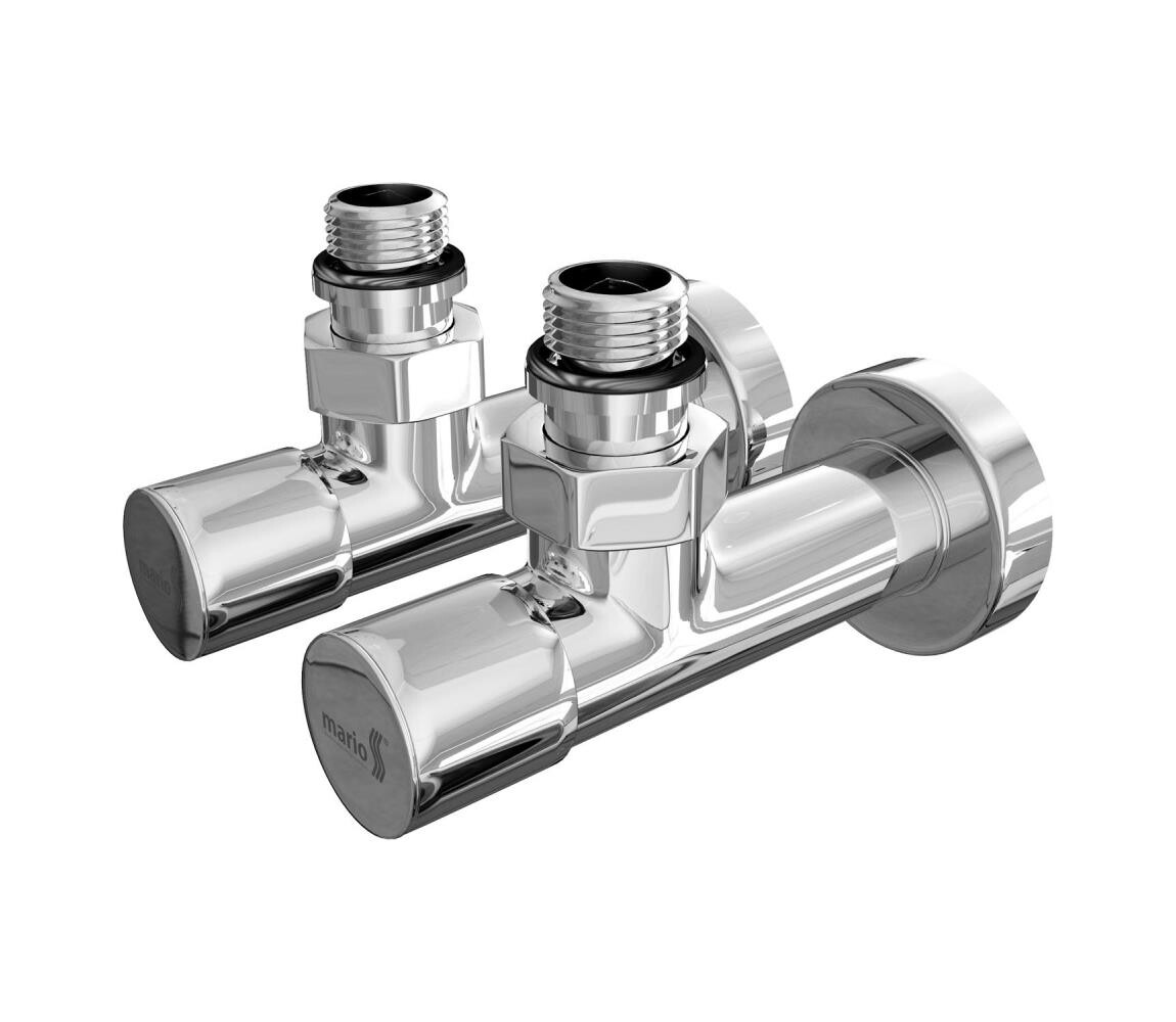 Mario-Radiators Regulační rohový l kulatý 2 ks lesklý chrom