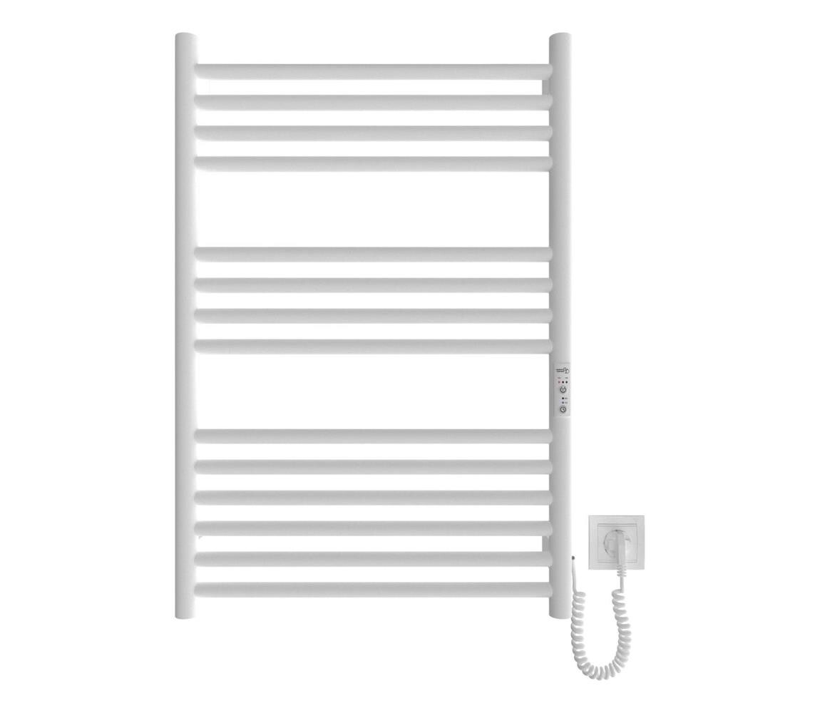 Mario-Radiators Koupelnový žebříkový radiátor HF GREENWICH 170W/230V 77x53 cm bílá kulatý