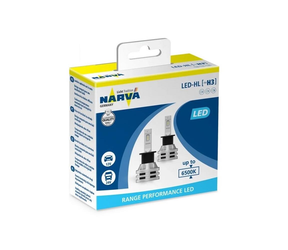 Narva SADA 2x LED Autožárovka H3 PK22s/19W/12V 6500K - Narva 18058RPNVAX2